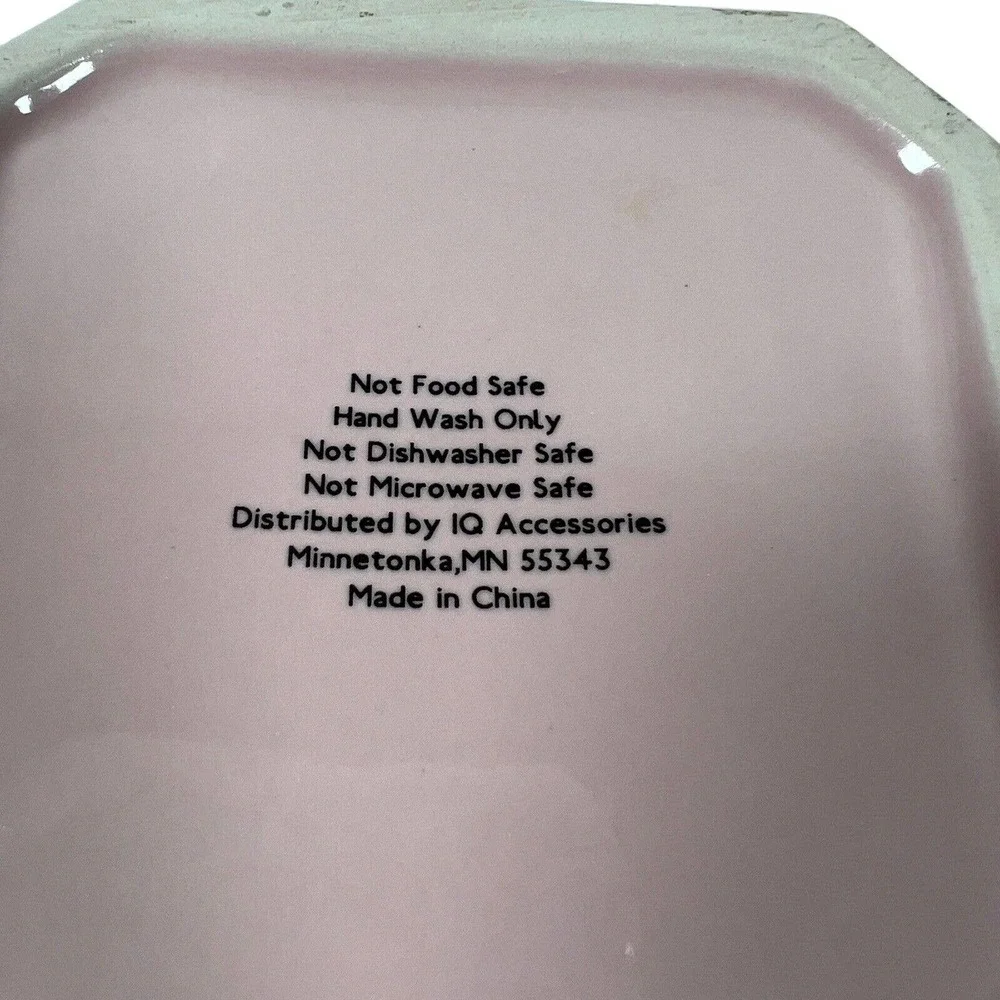 Target Square Dish Be Happy, Be Bright, Be You Jewelry Plate, Pink Gold Trim
